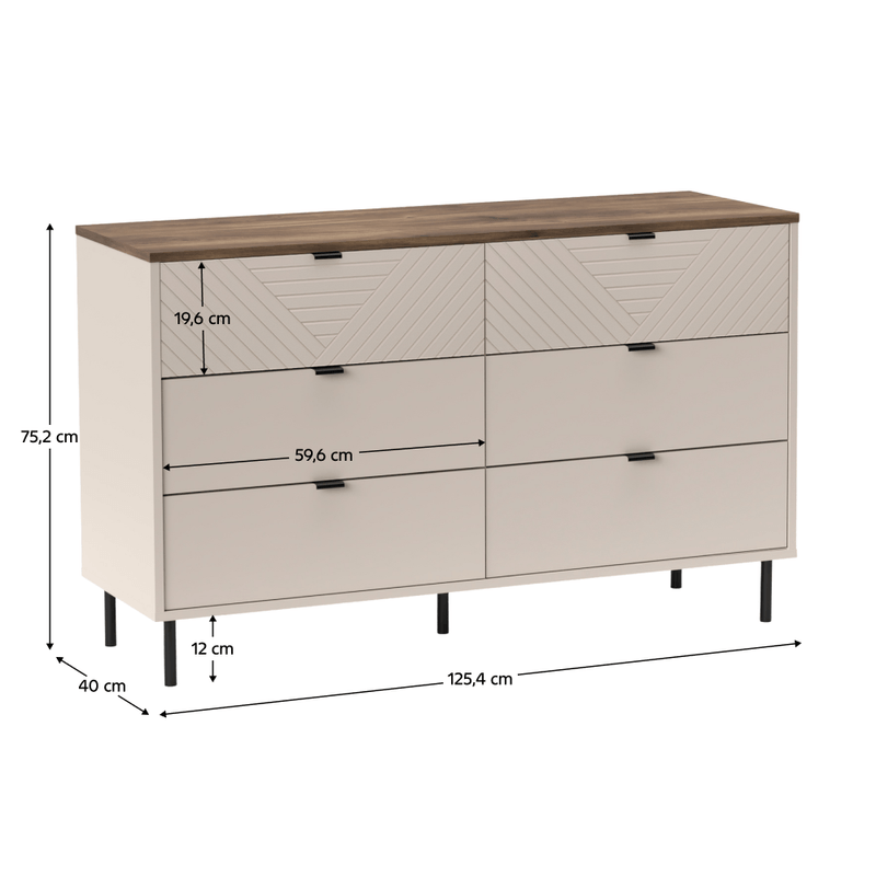 Casa si Gradina - Mobilier - Comode si corpuri - Comode - Comoda, casmir/stejar castello, EYCO 6S - Infinity.ro