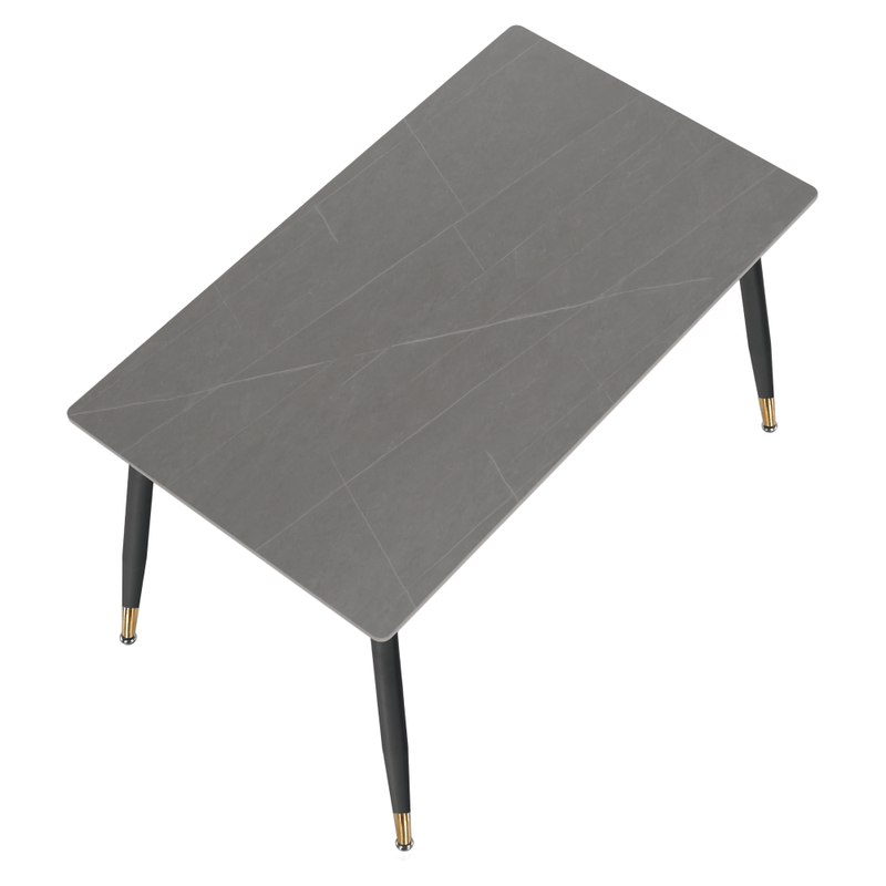 Casa si Gradina - Mobilier - Mese si birouri - Mese bucatarie si dining - Masa de sufragerie, gri marmura/neagra/aur, 121x71 cm, FLORENC TIP 1 - Infinity.ro