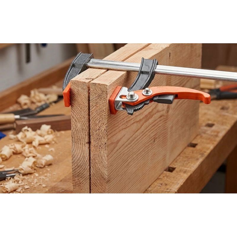 Casa si Gradina - Constructii - Scule electrice si accesorii - Menghine si cleme fixare - Clema de strangere cu clichet, menghina fixare, 80 x 400 mm, prindere rapida, reglare usoara, pentru tamplarie, montaj - Infinity.ro