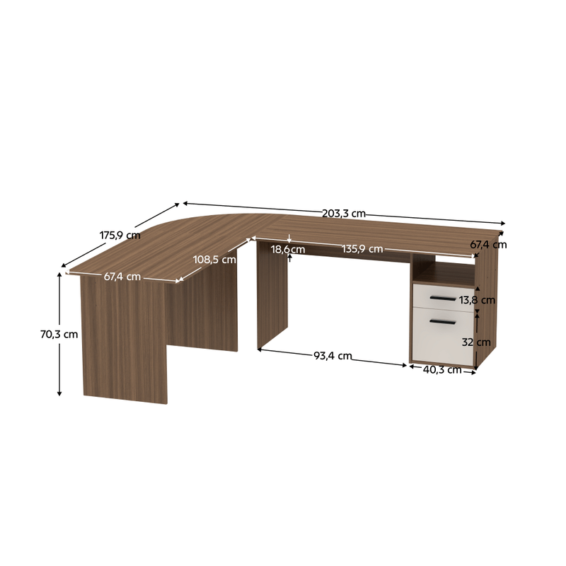 Casa si Gradina - Mobilier - Mese si birouri - Birouri - Masa PC de colt, nuc tabacco/casmir, MAURUS NEW MA11 - Infinity.ro