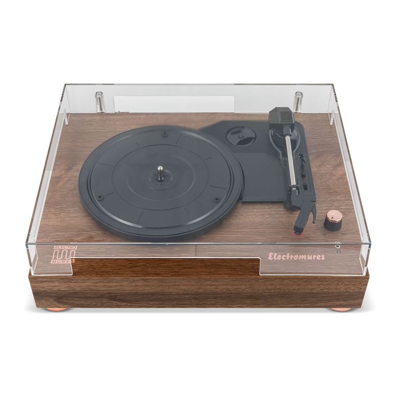 TV, Audio-Video si Foto - Audio Hi-Fi - Pick-Up - Pick-up cu Ac Safir si Bluetooth 5.4,Electromures EM 1031,Difuzoare(2x3W),3 viteze ,vinil acceptate 7''10",12", Maro - Infinity.ro