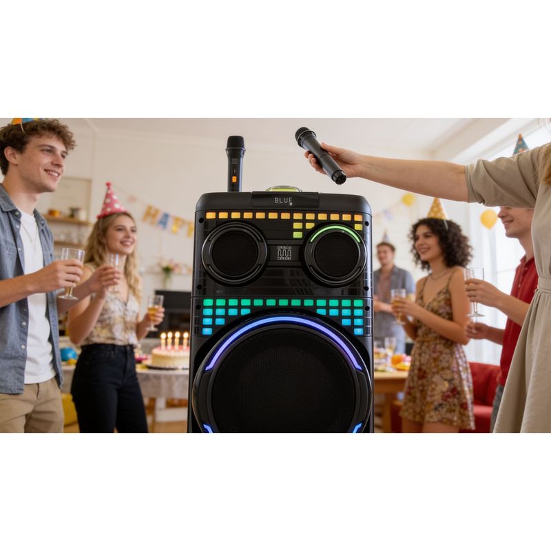 TV, Audio-Video si Foto - Portabile audio - Boxe portabile - Boxa Portabila Bluetooth Electromures EM 1009, 100W,BT 5.3, TWS, Radio FM,USB, TF, AUX, 2 Microfoane, Telecomanda, Negru - Infinity.ro