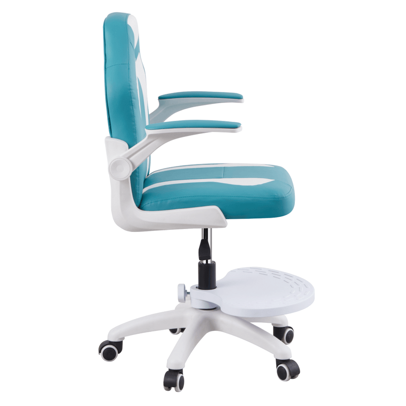 Casa si Gradina - Mobilier - Scaune si fotolii - Scaune - Scaun rotativ cu suport pentru picioare, albastru/alb, RAMIL NEW - Infinity.ro