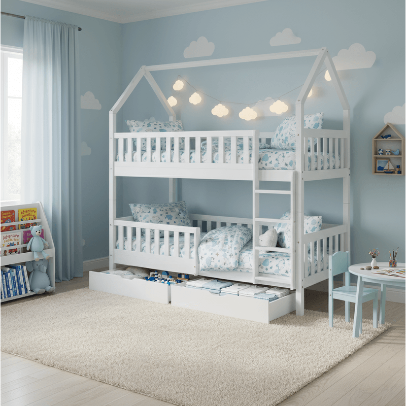 Casa si Gradina - Mobilier - Mobilier copii - Patuturi copii - Pat supraetajat Montessori, alb, VENITA TYP 2 - Infinity.ro
