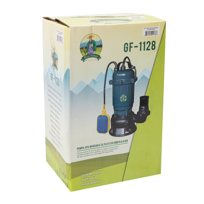 Casa si Gradina - Gradinarit si plante - Instalatii si accesorii pentru irigatii - Pompe apa - Pompa apa murdara micul fermier, 3 kw, debit maxim 25000 l/h, inaltime maxima de pompare 20 m, corp pompa fonta, cu plut - Infinity.ro