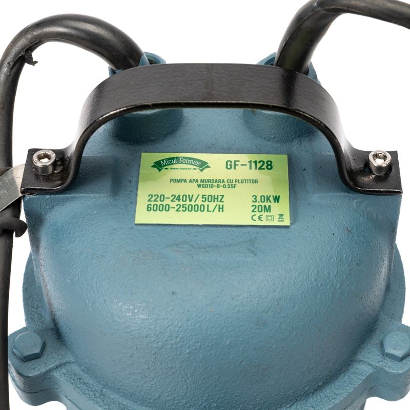 Casa si Gradina - Gradinarit si plante - Instalatii si accesorii pentru irigatii - Pompe apa - Pompa apa murdara micul fermier, 3 kw, debit maxim 25000 l/h, inaltime maxima de pompare 20 m, corp pompa fonta, cu plut - Infinity.ro