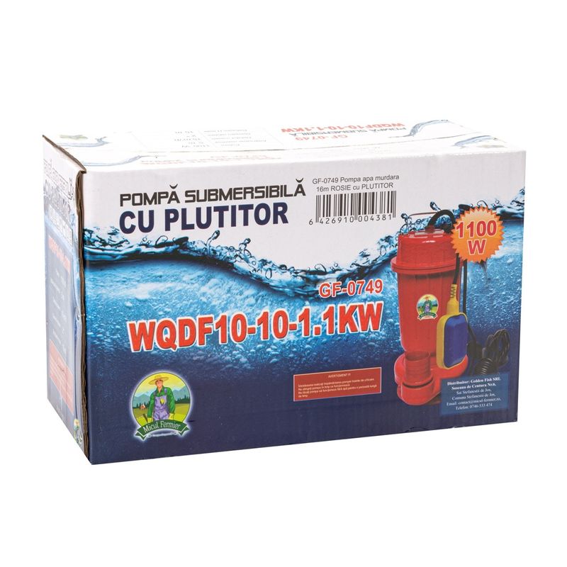 Casa si Gradina - Gradinarit si plante - Instalatii si accesorii pentru irigatii - Pompe apa - Pompa apa murdara micul fermier, 1.1 kw, debit maxim 15000 l/h, inaltime maxima de pompare 15 m, corp pompa fonta, cu pl - Infinity.ro