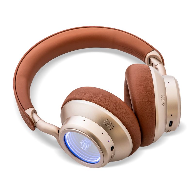 TV, Audio-Video si Foto - Portabile audio - Casti audio - Casti Wireless ANC Hybrid Electromures EM H6, BT 6.0, Lumini LED, Efect Oglinda Infinita, Design Pliabil, maro - Infinity.ro