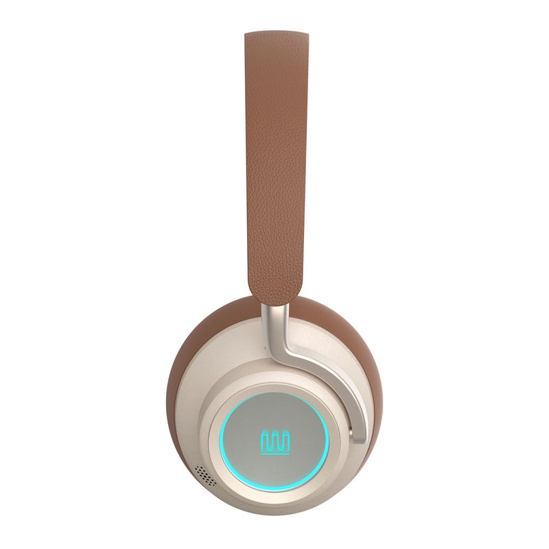 TV, Audio-Video si Foto - Portabile audio - Casti audio - Casti Wireless ANC Hybrid Electromures EM H6, BT 6.0, Lumini LED, Efect Oglinda Infinita, Design Pliabil, maro - Infinity.ro