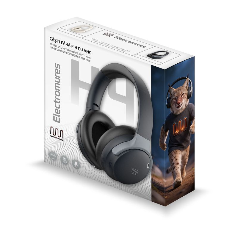 TV, Audio-Video si Foto - Portabile audio - Casti audio - Casti Wireless ANC Hybrid Electromures EM H4, BT 6.0, Autonomie de pana la 50H , Design Pliabil, Microfon HD,  Alb - Infinity.ro