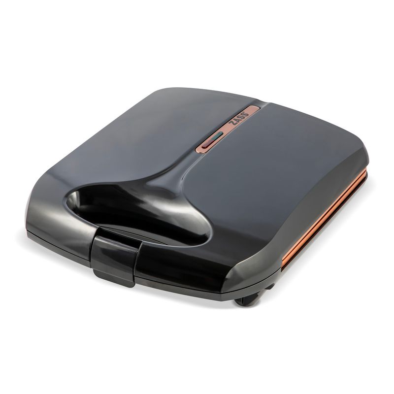 Electronice si Electrocasnice - Electrocasnice bucatarie - Aparate de gatit & desert - Aparate de preparat desert - Aparat pentru nuci umplute ZASS Rose Gold ZNM 20, 1400W, 12 nuci intregi, placi ceramice antiaderente 25,4x21,5 cm,negru - Infinity.ro