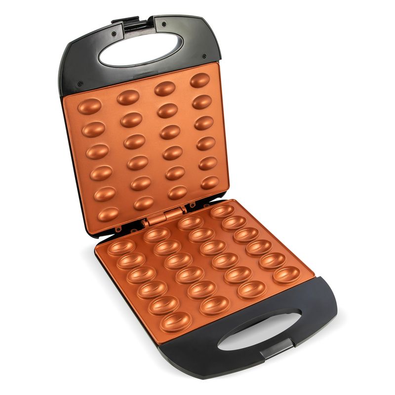 Electronice si Electrocasnice - Electrocasnice bucatarie - Aparate de gatit & desert - Aparate de preparat desert - Aparat pentru nuci umplute ZASS Rose Gold ZNM 20, 1400W, 12 nuci intregi, placi ceramice antiaderente 25,4x21,5 cm,negru - Infinity.ro