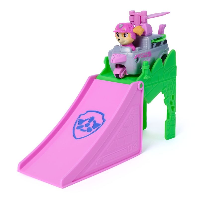 Jucarii, Copii si Bebe - Jucarii si jocuri - Figurine - PATRULA CATELUSILOR FILMUL CU DINOZAURI SET VEHICUL CU RAMPA SI FIGURINA SKYE - Infinity.ro