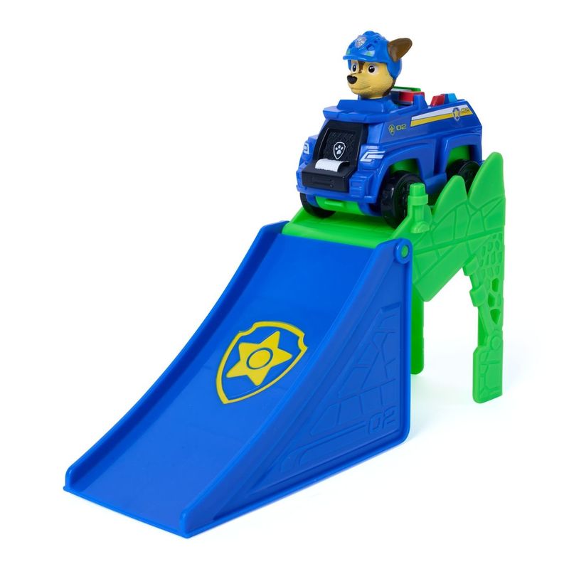 Jucarii, Copii si Bebe - Jucarii si jocuri - Figurine - PATRULA CATELUSILOR FILMUL CU DINOZAURI SET VEHICUL CU RAMPA SI FIGURINA CHASE - Infinity.ro