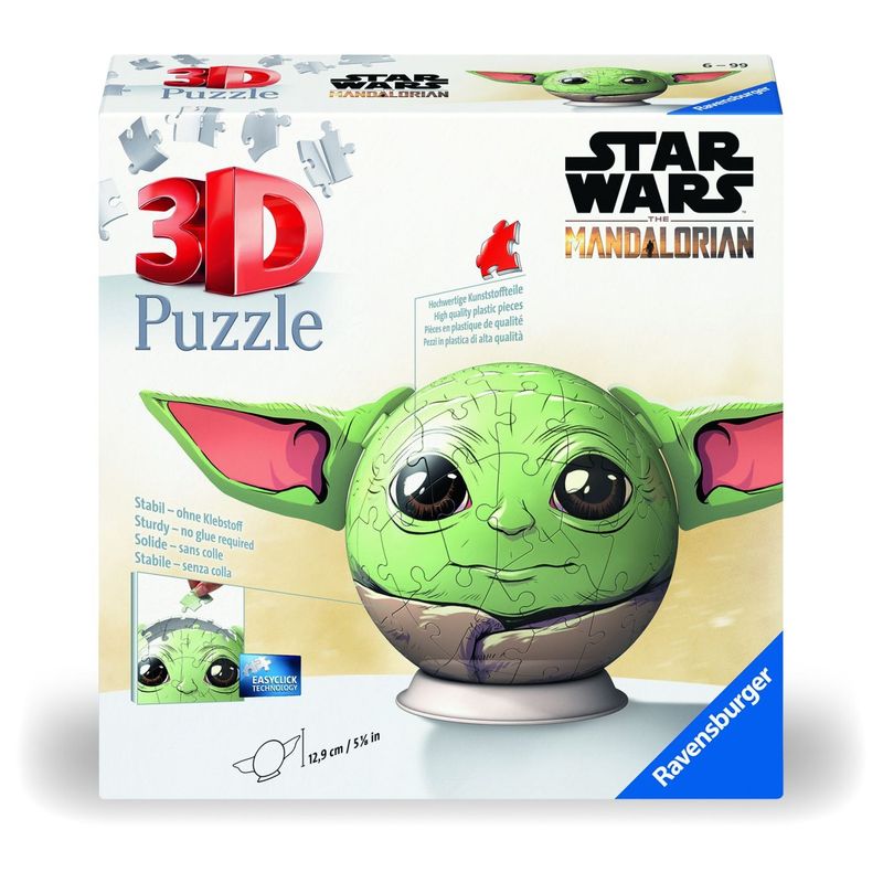 Jucarii, Copii si Bebe - Jucarii si jocuri - Jocuri si puzzle - Puzzle - PUZZLE 3D GLOB STAR WARS THE MANDALORIAN GROGU CU URECHI - Infinity.ro