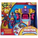 Jucarii, Copii si Bebe - Jucarii si jocuri - Figurine - Marvel Iron Man si prietenii sai uimitori set vehicul 2 in 1 si figurina Iron heart - Infinity.ro