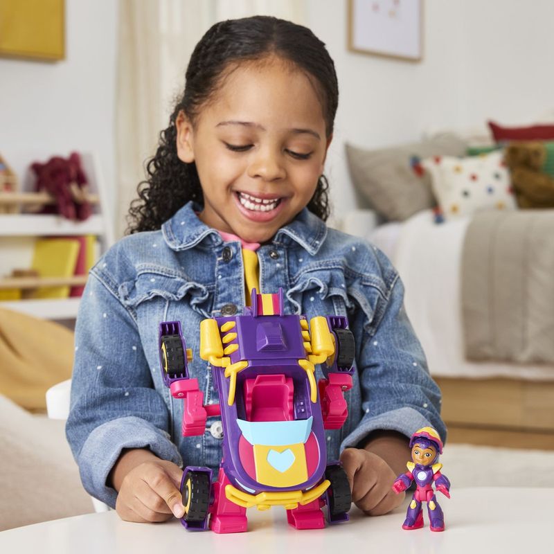 Jucarii, Copii si Bebe - Jucarii si jocuri - Figurine - Marvel Iron Man si prietenii sai uimitori set vehicul 2 in 1 si figurina Iron heart - Infinity.ro