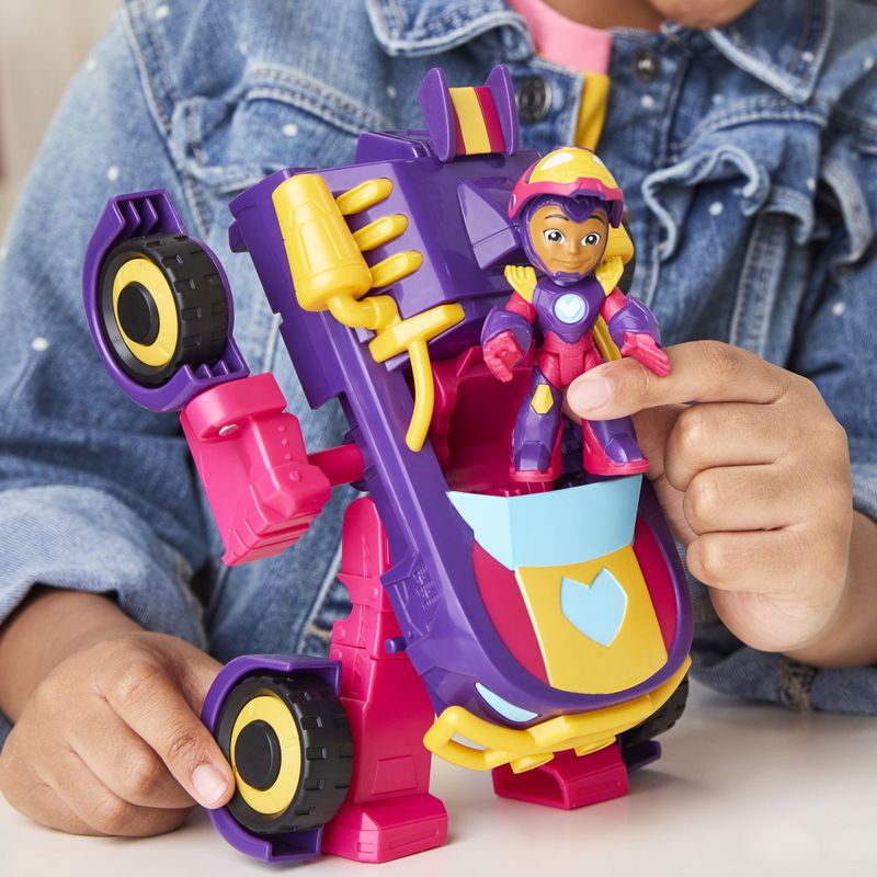 Jucarii, Copii si Bebe - Jucarii si jocuri - Figurine - Marvel Iron Man si prietenii sai uimitori set vehicul 2 in 1 si figurina Iron heart - Infinity.ro