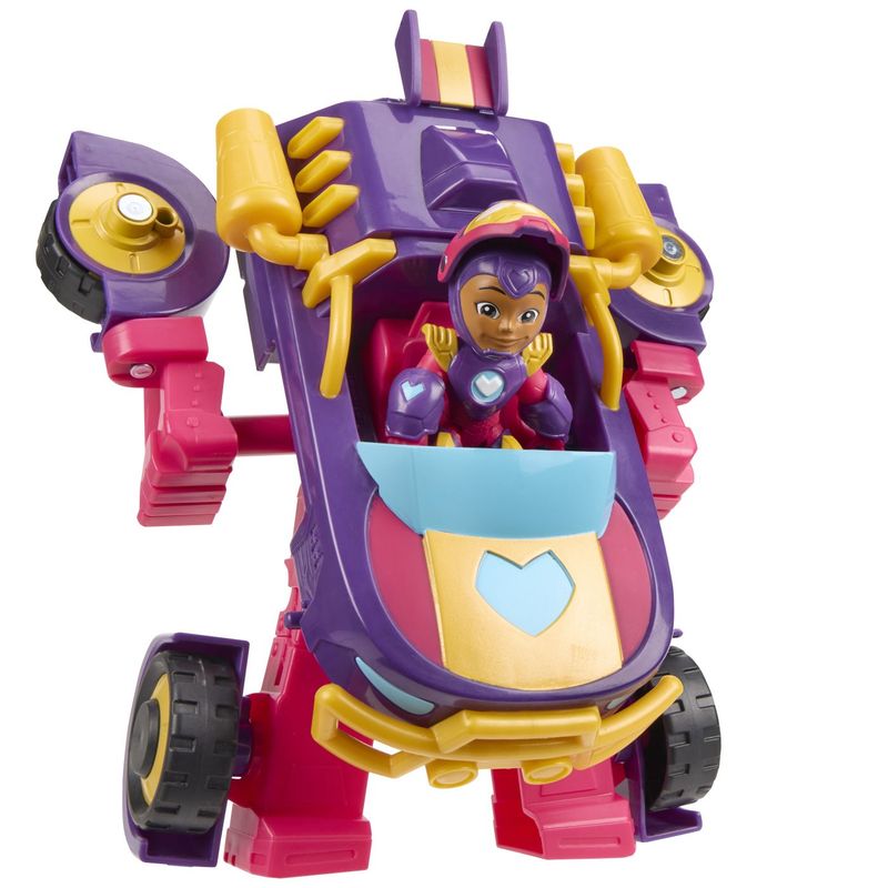 Jucarii, Copii si Bebe - Jucarii si jocuri - Figurine - Marvel Iron Man si prietenii sai uimitori set vehicul 2 in 1 si figurina Iron heart - Infinity.ro