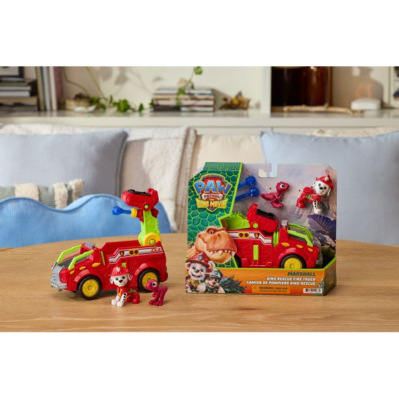 Jucarii, Copii si Bebe - Jucarii si jocuri - Figurine - Patrula catelusilor filmul cu dinozauri set dino vehicul de pompieri cu figurina marshall si accesorii 15 cm - Infinity.ro
