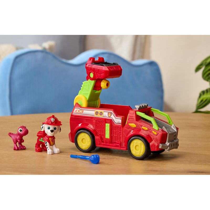 Jucarii, Copii si Bebe - Jucarii si jocuri - Figurine - Patrula catelusilor filmul cu dinozauri set dino vehicul de pompieri cu figurina marshall si accesorii 15 cm - Infinity.ro
