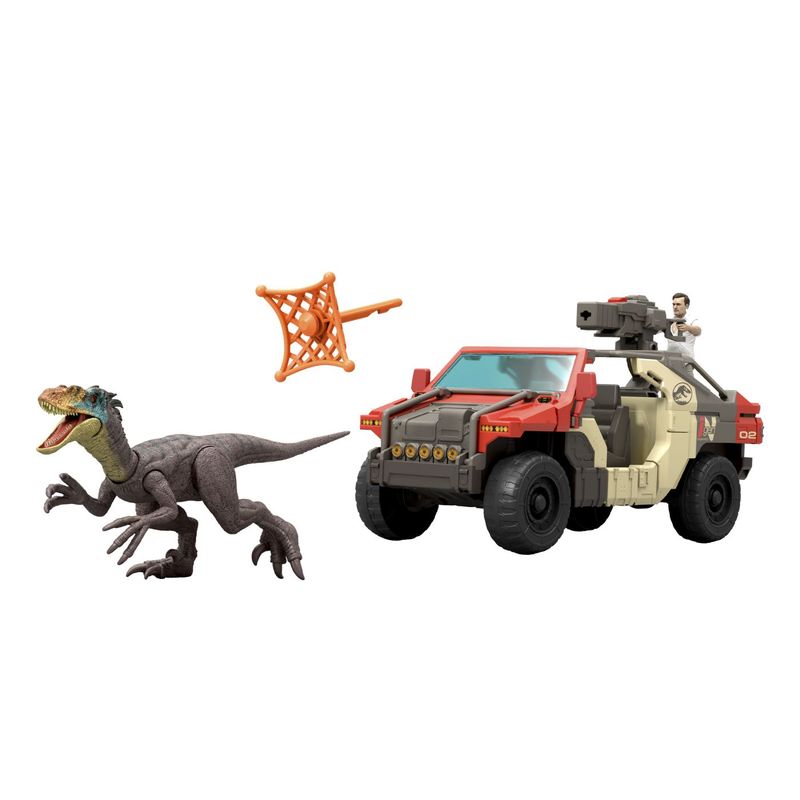 Jucarii, Copii si Bebe - Jucarii si jocuri - Vehicule si jucarii cu telecomanda - Masinute - Jurassic World rebirth set vehicul de lupta launch n battle cu figurine si accesorii - Infinity.ro