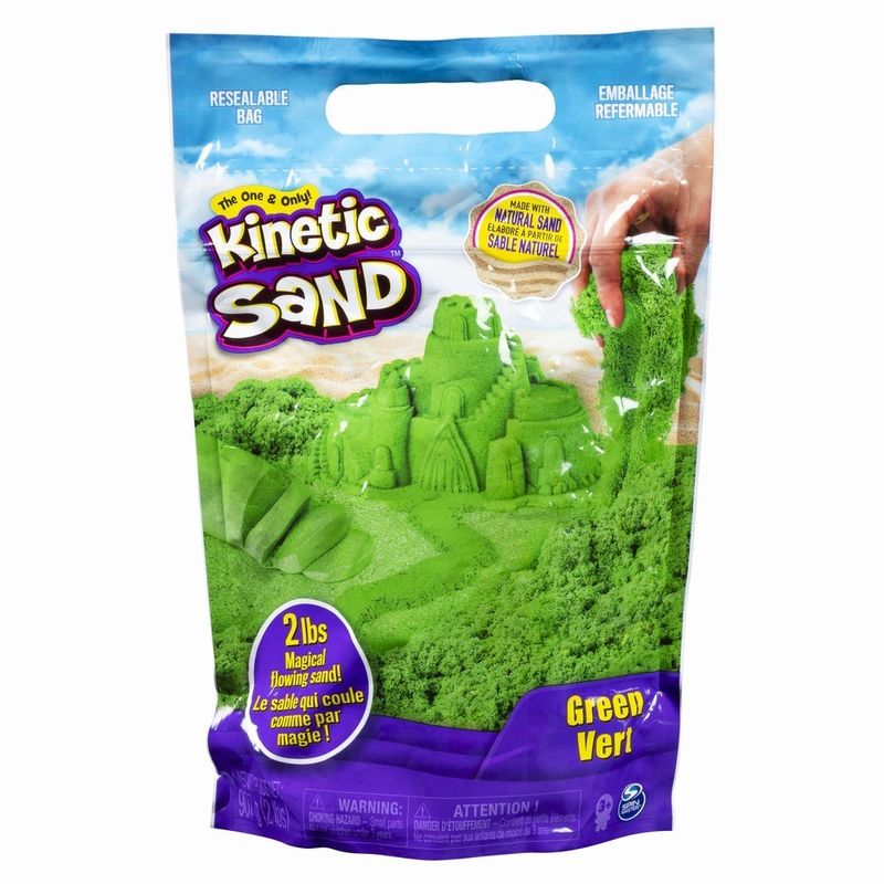 Jucarii, Copii si Bebe - Jucarii si jocuri - Jucarii & jocuri educative - Pasta, lut si nisip modelabil - Kinetic Sand 900GRAME verde - Infinity.ro