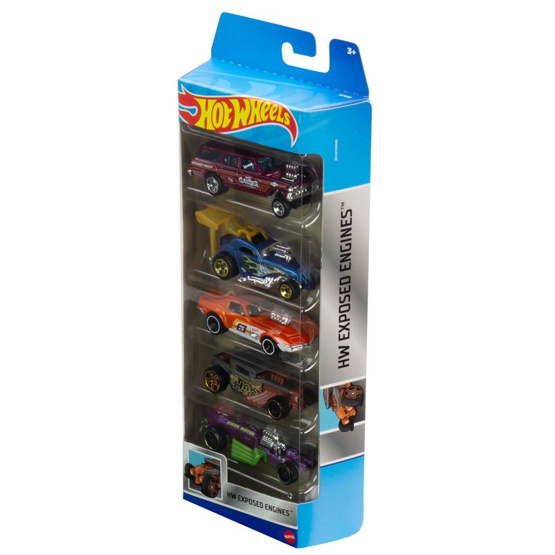 Jucarii, Copii si Bebe - Jucarii si jocuri - Vehicule si jucarii cu telecomanda - Masinute - Set 5 masini Hot Wheels exposed engines - Infinity.ro