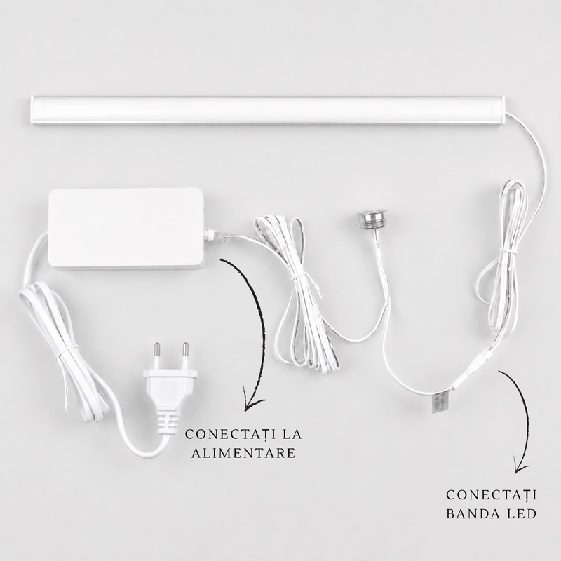 Casa si Gradina - Electrice - Smart Home - Control acces si accesorii - Comutator Tactil cu LED, Adsinio, IP20, DC 12-24V, Pornire/Oprire Tactila, Pentru Mobilier,Argintiu - Infinity.ro