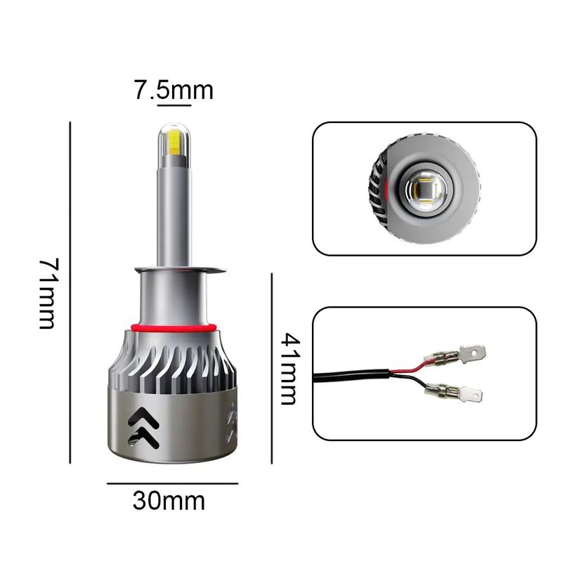 Auto si Moto - Electrice auto - Iluminare si semnalizare - Becuri auto - Set 2 Becuri LED H1 70W M1904 Chip LED CSP TX3570, Radiator din aluminiu, Premium - Infinity.ro