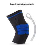 Ingrijire personala si Cosmetice - Sanatate si wellness - Aparate medicale - Suporturi ortopedice si orteze - Genunchiera pentru activitati sportive, din material respirabil, cu arcuri metalice, pernuta silicon - Infinity.ro