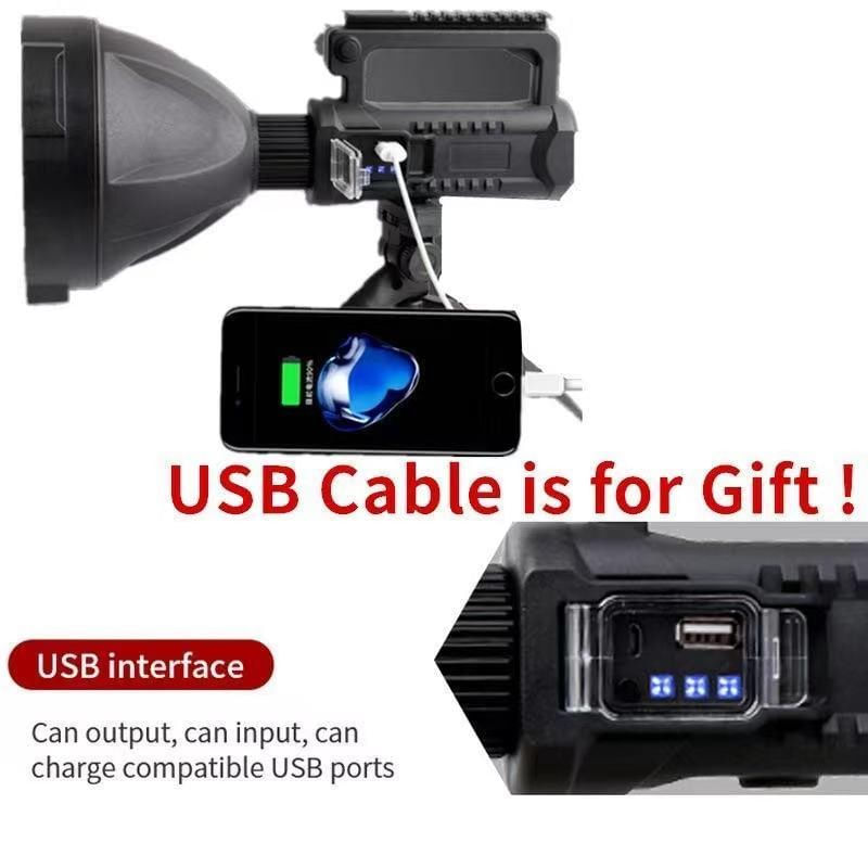 Casa si Gradina - Corpuri si surse de iluminat - Iluminat exterior - Lanterne - Proiector Reincarcabil USB RFAN, Ultra-Luminos, 2000 W, Acumulator Litiu, Rezistent la Apa, Negru - Infinity.ro