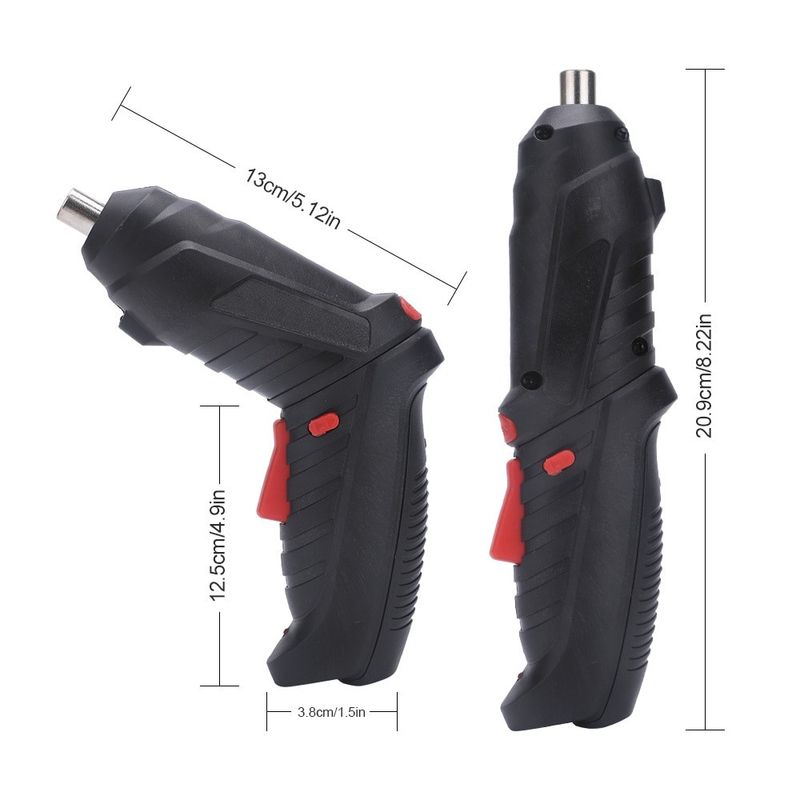 Casa si Gradina - Constructii - Scule electrice si accesorii - Masini de gaurit si insurubat - Surubelnita cu acumulator, 4.2V 1.5Ah Li-Ion, 250 RPM, 47 accesorii, Iluminare LED incorporata, cu cutie plastic, Negru - Infinity.ro