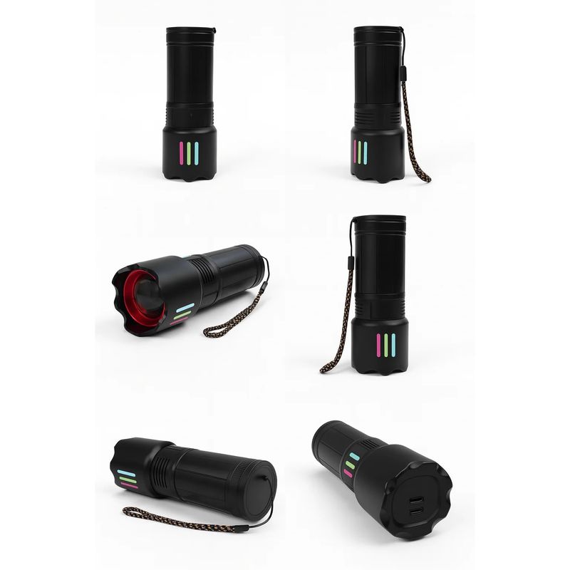 Casa si Gradina - Corpuri si surse de iluminat - Iluminat exterior - Lanterne - Lanterna Profesionala UniBox, 2000 Lumeni, Zoom, Neagra, Inclus 3 Baterii 18650 - Infinity.ro