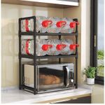 Casa si Gradina - Mobilier - Organizare si depozitare - Organizatoare pentru sertare si dulapuri - Raft de bucatarie multifunctional negru 49x48x32cm, 2 niveluri, suport cuptor cu microunde si accesorii - Infinity.ro