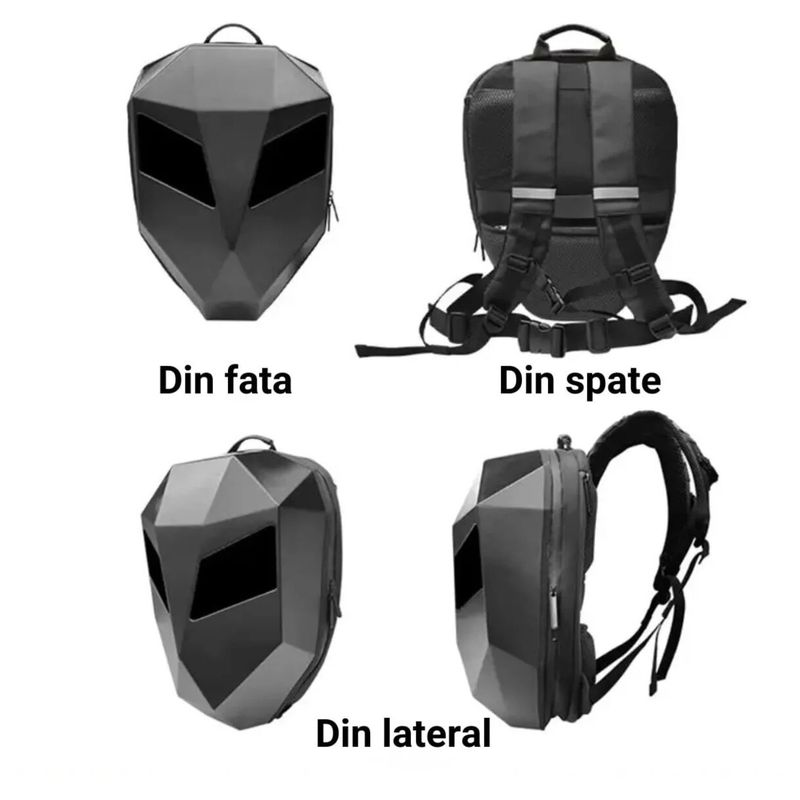 Sport si Outdoor - Articole de voiaj - Rucsacuri - Rucsac Modern cu Ecran LED, Protectie la Apa, Centuri de Siguranta, Design Ergonomic, Negru - Infinity.ro