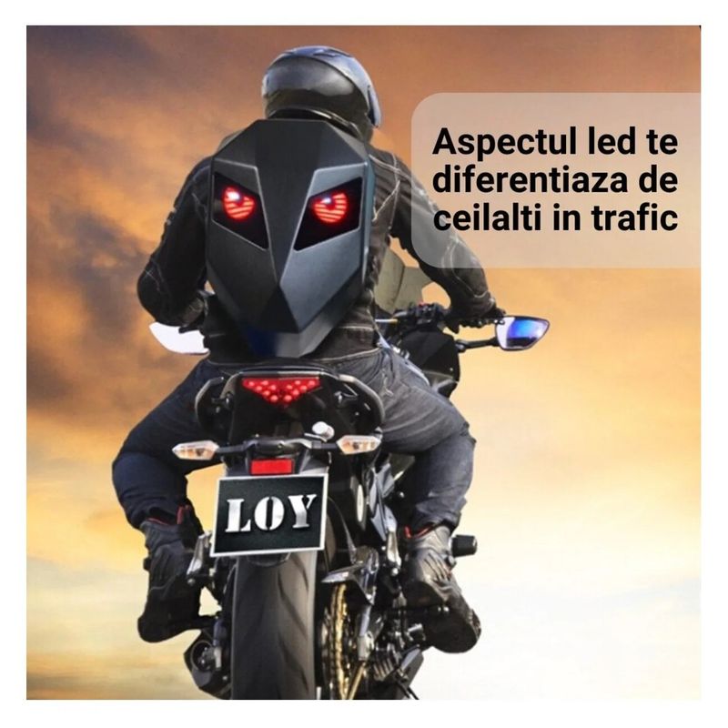 Sport si Outdoor - Articole de voiaj - Rucsacuri - Rucsac Modern cu Ecran LED, Protectie la Apa, Centuri de Siguranta, Design Ergonomic, Negru - Infinity.ro