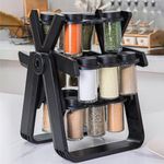 Casa si Gradina - Bucatarie si vesela - Ustensile bucatarie - Rasnite si dozatoare condimente - Set suport rotativ pentru condimente cu 18 recipiente, negru, 34x26x23cm - Infinity.ro