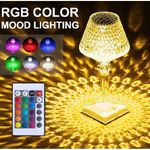 Casa si Gradina - Corpuri si surse de iluminat - Veioze si lampi - Lampi de veghe - Lampa Led RGB, Tip Veioza, Acumulator Reincarcabil, Usb, Cristal Acrilic, Mod Tactil de Schimbare a Culorii, Telecomanda - Infinity.ro
