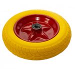 Casa si Gradina - Gradinarit si plante - Utilaje gradina - Consumabile si accesorii utilaje de gradina - Roata roaba Spuma 350-8, ax 20'', cu Rulment, sarcina maxima 100 kg, Galben - Infinity.ro