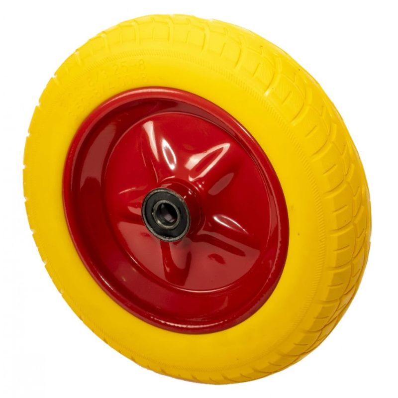 Casa si Gradina - Gradinarit si plante - Utilaje gradina - Consumabile si accesorii utilaje de gradina - Roata roaba Spuma 350-8, ax 20'', cu Rulment, sarcina maxima 100 kg, Galben - Infinity.ro