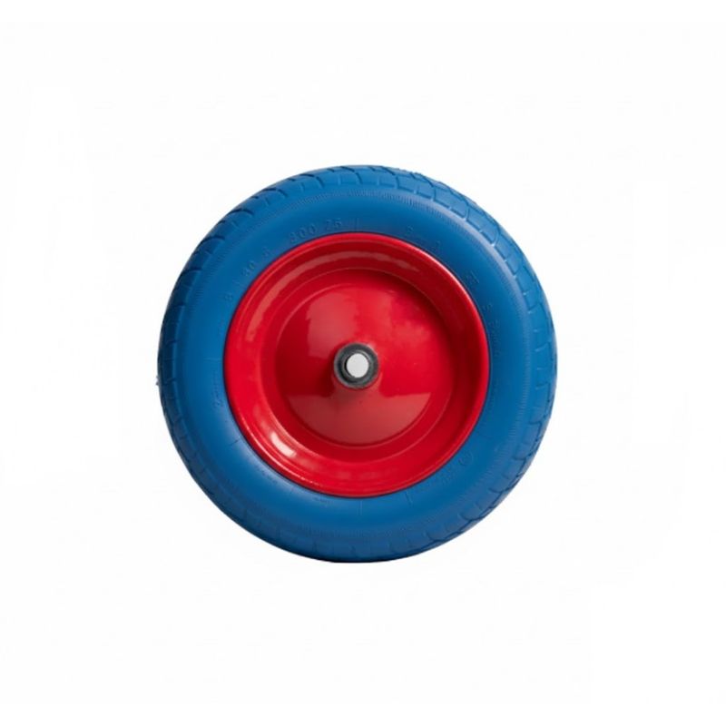Casa si Gradina - Gradinarit si plante - Utilaje gradina - Consumabile si accesorii utilaje de gradina - Roata roaba Spuma 400-8, ax 14'', pentru utilizarea intensiva, Albastru-Rosu - Infinity.ro
