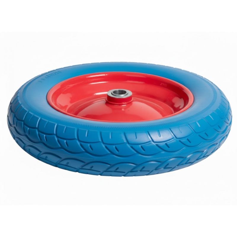 Casa si Gradina - Gradinarit si plante - Utilaje gradina - Consumabile si accesorii utilaje de gradina - Roata roaba Spuma 400-8, ax 14'', pentru utilizarea intensiva, Albastru-Rosu - Infinity.ro