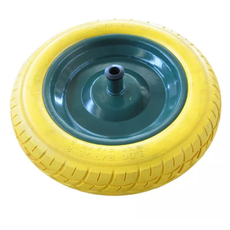 Casa si Gradina - Gradinarit si plante - Utilaje gradina - Consumabile si accesorii utilaje de gradina - Roata roaba Spuma 350-8, ax 14'', pentru utilizarea intensiva, Galben-Verde - Infinity.ro