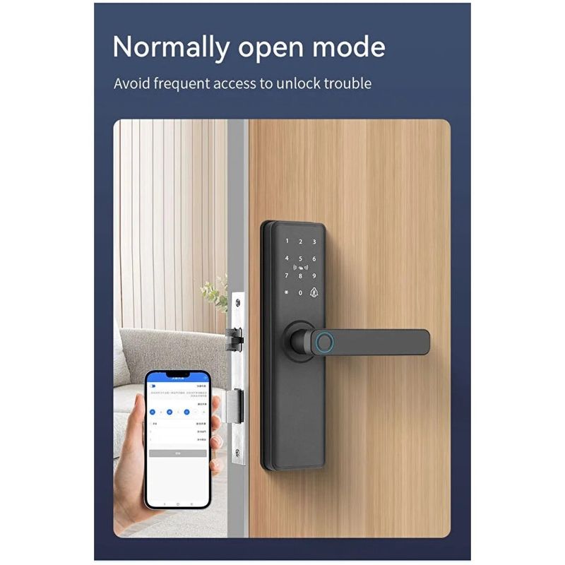 Casa si Gradina - Constructii - Feronerie si accesorii - Broaste si yale - Incuietoare Smart cu, Acces prin Aplicatie, Card si Cod, Stocare in Cloud, Negru - Infinity.ro