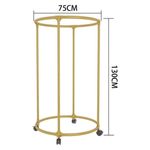Casa si Gradina - Mobilier - Organizare si depozitare - Umerase si valeti - Suport Rotund pentru Haine din Otel Inoxidabil, 130 cm, cu Roti Pivotante, Capacitate 40 kg, Auriu - Infinity.ro
