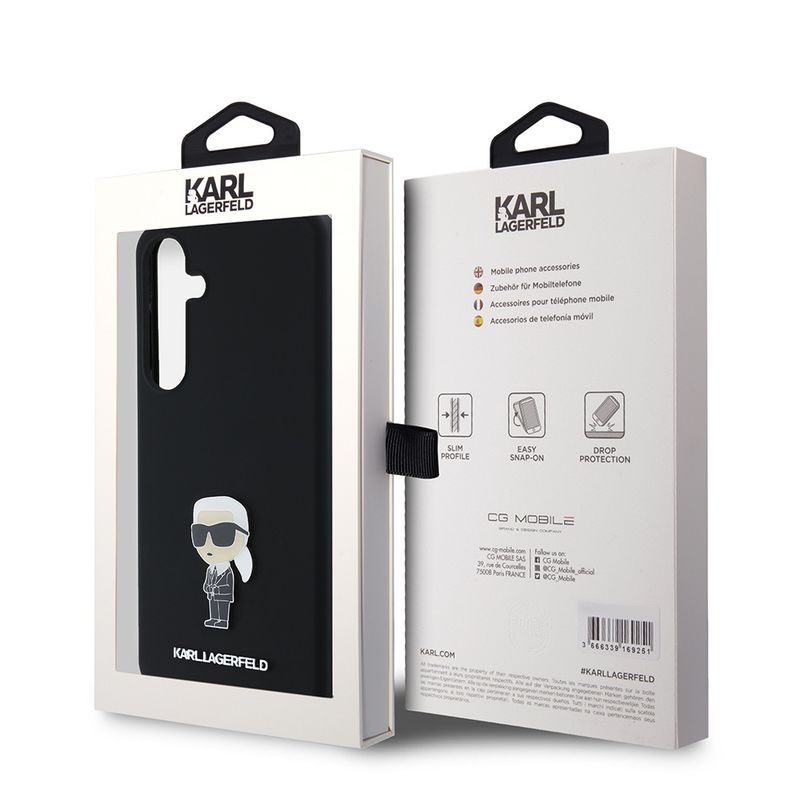 Laptop, Telefoane si Tablete - Telefoane mobile si accesorii - Accesorii Telefoane - Huse telefoane - Husa pentru Samsung Galaxy S24 Plus - Karl Lagerfeld Silicone (KLHCS24MSMHKNPK) - Ikonik Metal Pin - Infinity.ro
