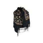 Fashion, accesorii si bijuterii - Femei - Accesorii femei - Esarfe si fulare femei - Fular dama de lux brodat uni negru - Infinity.ro