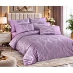 Casa si Gradina - Textile si covoare - Lenjerii de pat - Seturi de lenjerie - Lenjerie de pat premium din catifea pentru pat dublu, 6 Piese, Model Elegant Lila - Infinity.ro