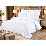 Casa si Gradina - Textile si covoare - Lenjerii de pat - Seturi de lenjerie - Lenjerie de pat Damasc Premium Uni, 6 piese, 2 persoane, Culoare Alb - Infinity.ro